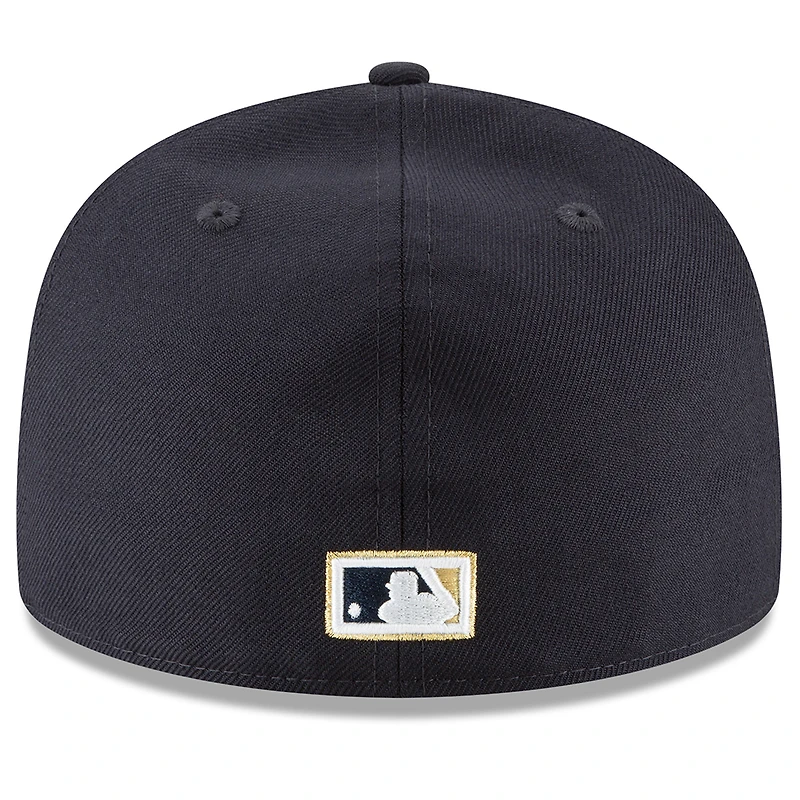 Casquette ajustée New Era 59FIFTY en laine, collection Cooperstown, Houston Astros, bleu marine, pour homme