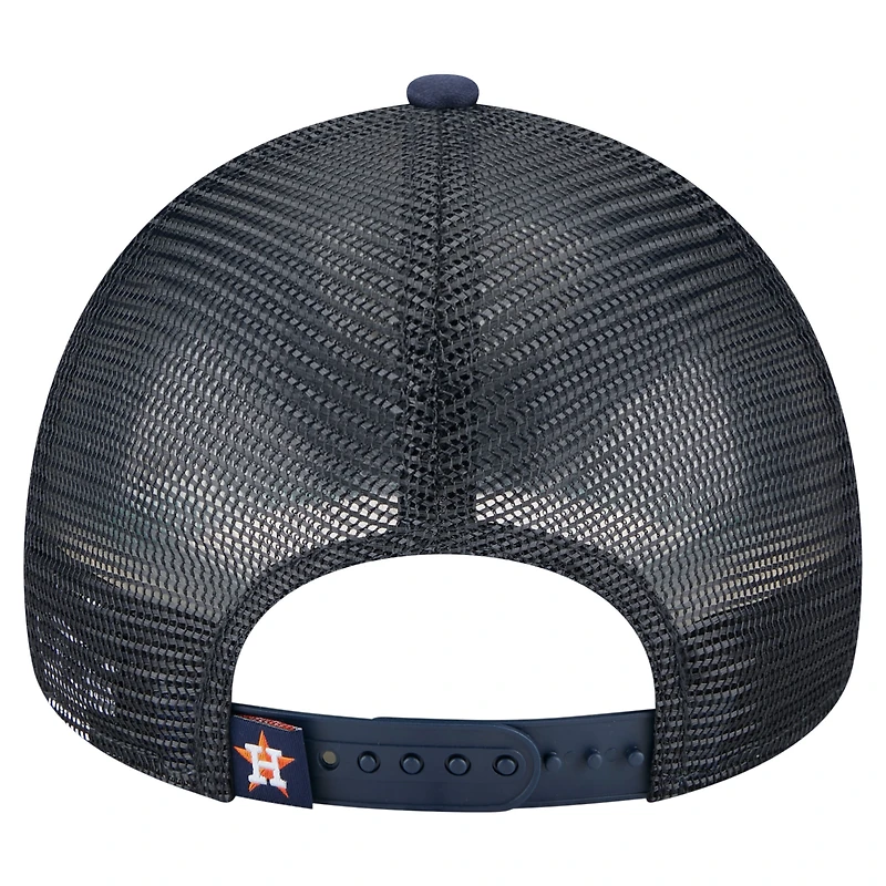 Men's New Era  Navy Houston Astros Distressed 9FORTY A-Frame Adjustable Trucker Hat