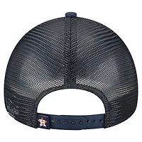 Men's New Era  Navy Houston Astros Distressed 9FORTY A-Frame Adjustable Trucker Hat