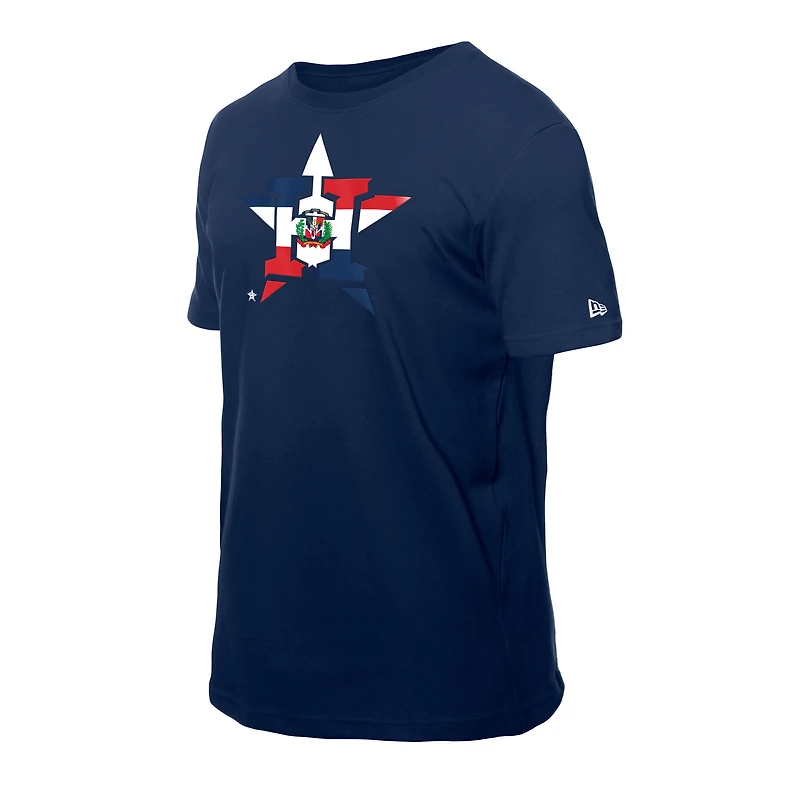 Men's New Era Navy Houston Astros Dominican Republic Flag Logo T-Shirt
