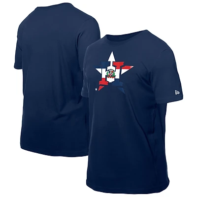 T-shirt New Era bleu marine pour homme avec logo drapeau de la République dominicaine des Astros Houston
