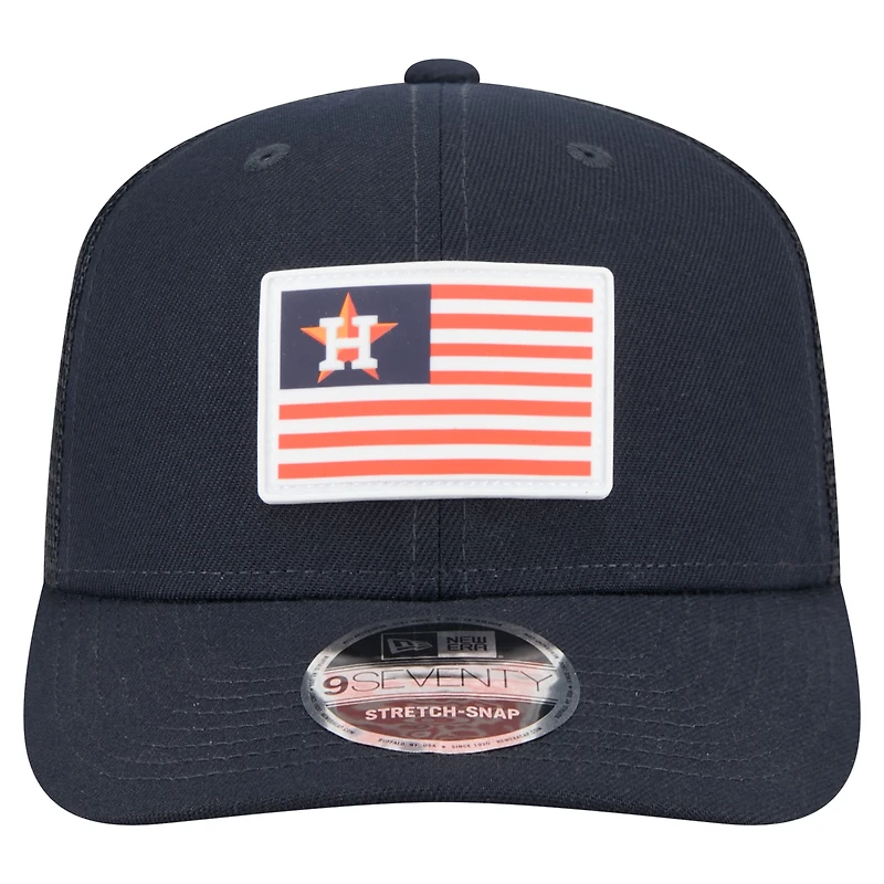 Men's New Era Navy Houston Astros Flag 9SEVENTY Stretch-Snap Hat