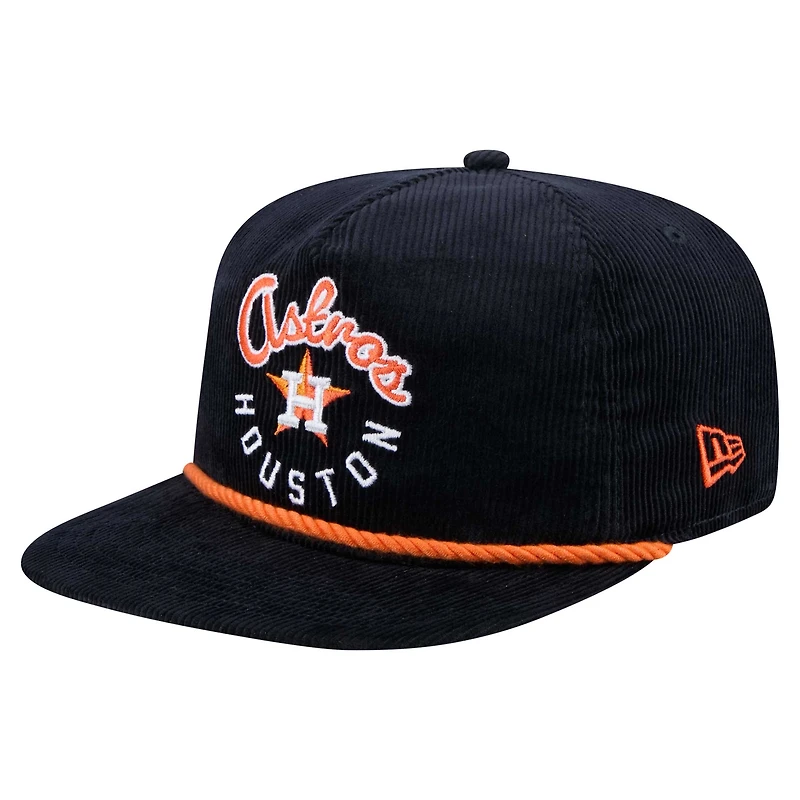 Casquette de golf ajustable en velours côtelé Full Circle pour homme New Era bleu marine des Houston Astros