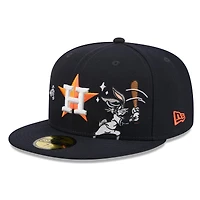 Men's New Era Navy Houston Astros Looney Tunes Bugs Bunny 59FIFTY Fitted Hat