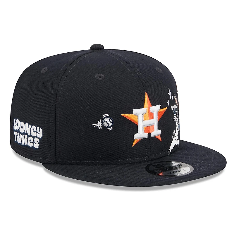 Casquette snapback New Era 9FIFTY pour homme, bleu marine, Houston Astros, Looney Tunes Bugs Bunny