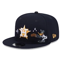 Casquette snapback New Era 9FIFTY bleu marine pour homme, Houston Astros, Looney Tunes Daffy Duck
