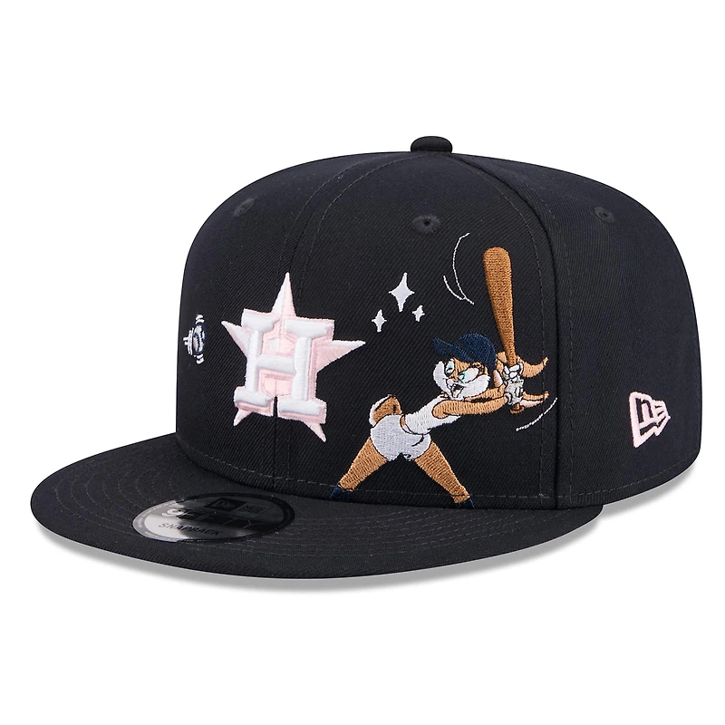 Men's New Era Navy Houston Astros Looney Tunes Lola Bunny 9FIFTY Snapback Hat