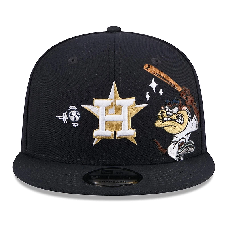 Men's New Era Navy Houston Astros Looney Tunes Tasmanian Devil 9FIFTY Snapback Hat