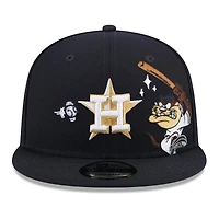 Men's New Era Navy Houston Astros Looney Tunes Tasmanian Devil 9FIFTY Snapback Hat
