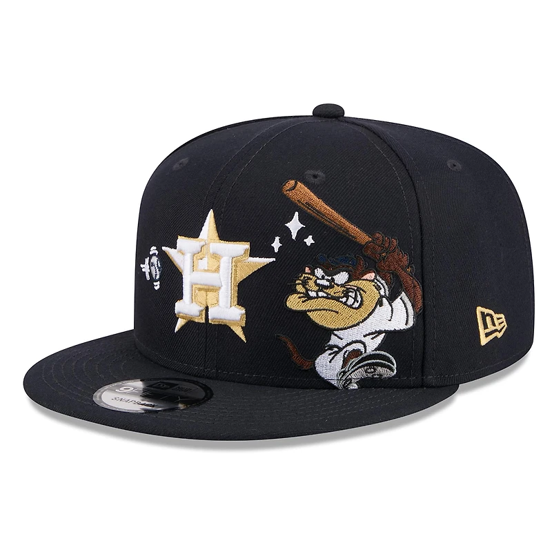 Men's New Era Navy Houston Astros Looney Tunes Tasmanian Devil 9FIFTY Snapback Hat