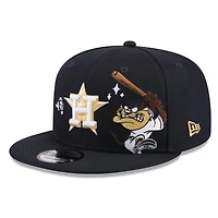 Men's New Era Navy Houston Astros Looney Tunes Tasmanian Devil 9FIFTY Snapback Hat
