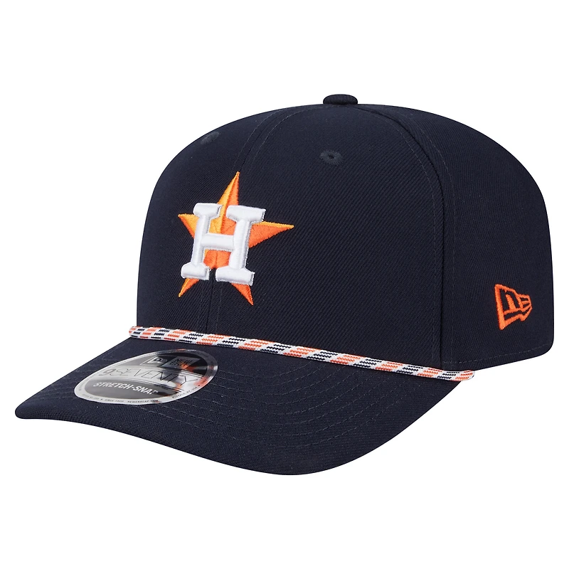 Casquette extensible à boutons-pression New Era pour homme Houston Astros Multi-Rope 9SEVENTY bleu marine