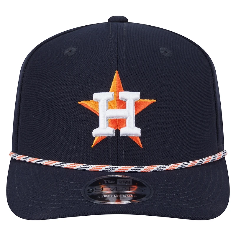 Casquette extensible à boutons-pression New Era pour homme Houston Astros Multi-Rope 9SEVENTY bleu marine