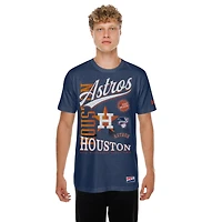 Men's New Era Navy Houston Astros  Oversized Throwback Distressed T-Shirt