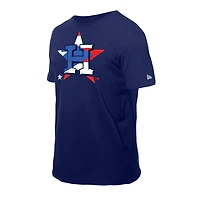 T-shirt New Era bleu marine pour homme avec logo du drapeau portoricain des Astros de Houston