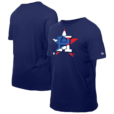 T-shirt New Era bleu marine pour homme avec logo du drapeau portoricain des Astros de Houston