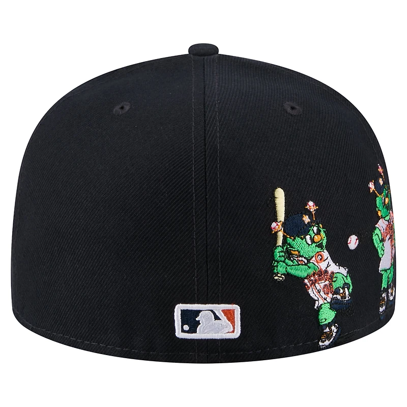 Casquette ajustée New Era 59FIFTY pour homme, bleu marine, motif mascotte des Houston Astros.