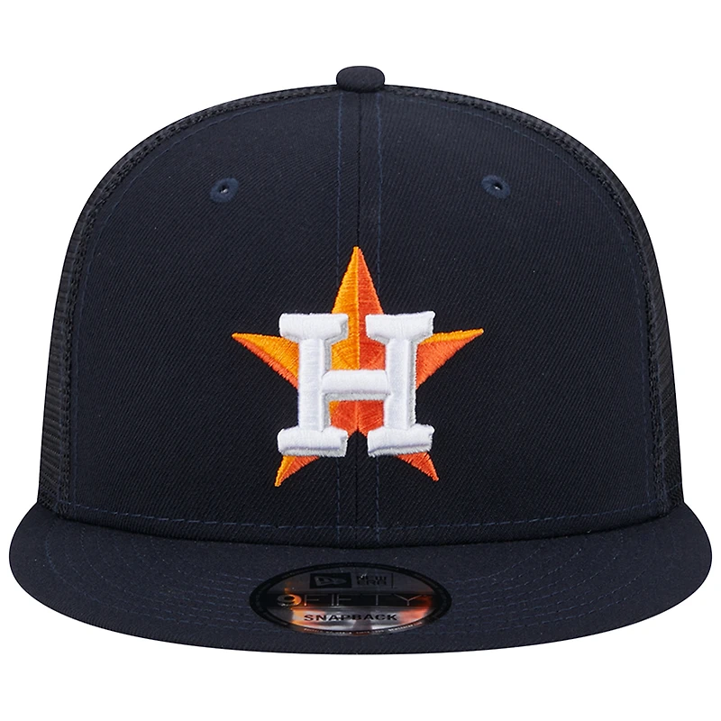 Casquette Snapback 9FIFTY Trucker 9FIFTY Team Color des Houston Astros bleu marine New Era pour homme
