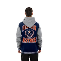 Men's New Era Navy Houston Astros Throwback Prep Full-Snap Hoodie Jacket