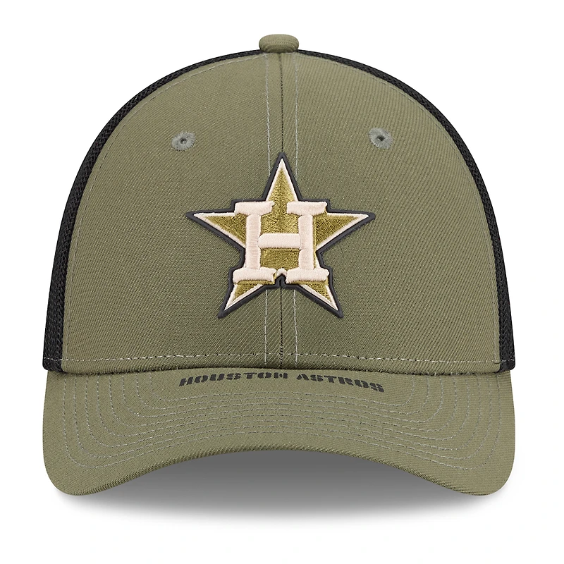 Casquette New Era Olive Houston Astros 2026 Journée des Forces armées 39THIRTY M-Crown Flex pour homme
