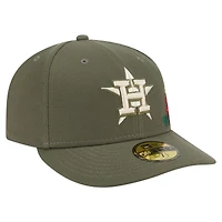 Casquette ajustée 59FIFTY pour homme New Era Olive Houston Astros à motifs floraux ton sur