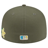 Casquette ajustée 59FIFTY pour homme New Era Olive Houston Astros à motifs floraux ton sur