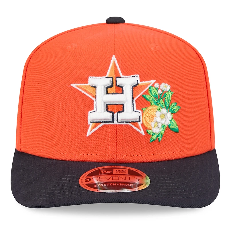 Casquette ajustable New Era orange/marine Houston Astros 2026 Spring Training 9SEVENTY pour homme