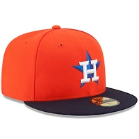 Casquette ajustée New Era 59FIFTY pour homme, orange et marine, Houston Astros, collection alternative Authentic.