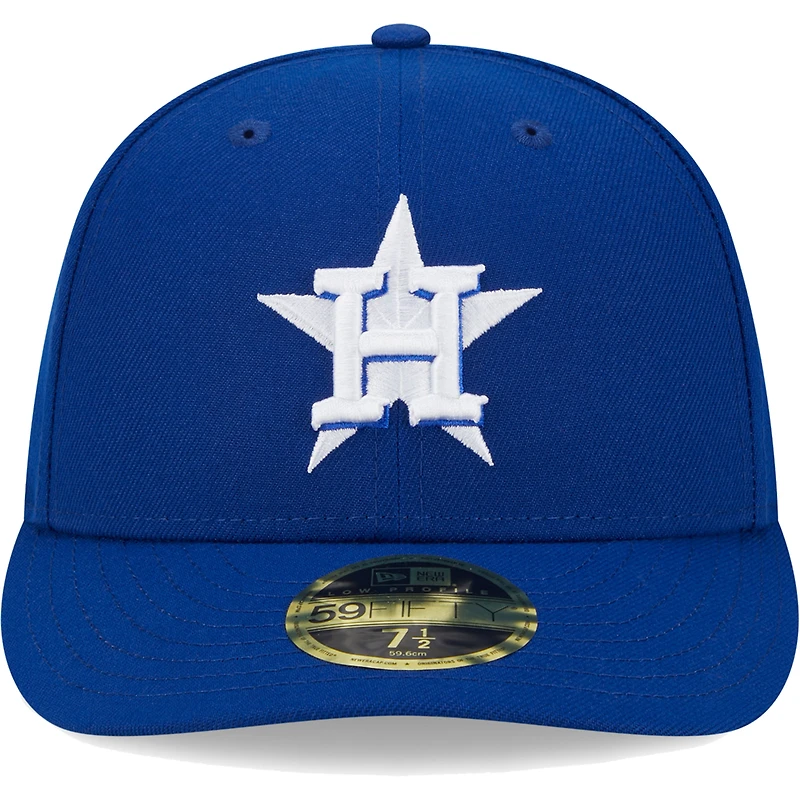 Casquette ajustée 59FIFTY à profil bas avec logo blanc des Astros de Houston Royal New Era pour homme