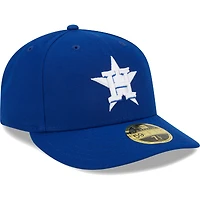 Casquette ajustée 59FIFTY à profil bas avec logo blanc des Astros de Houston Royal New Era pour homme