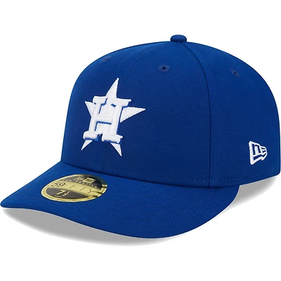 Casquette ajustée 59FIFTY à profil bas avec logo blanc des Astros de Houston Royal New Era pour homme