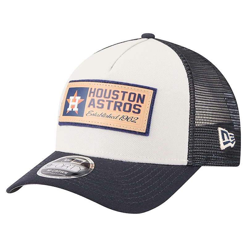 Casquette camionneur 9FORTY A-Frame pour homme New Era, couleur pierre/bleu marine, Houston Astros
