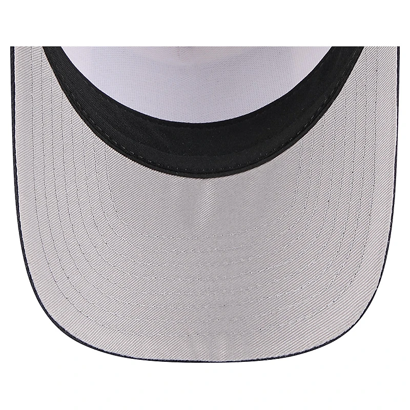 Men's New Era Stone/Navy Houston Astros Text A-Frame Trucker 9FORTY Hat