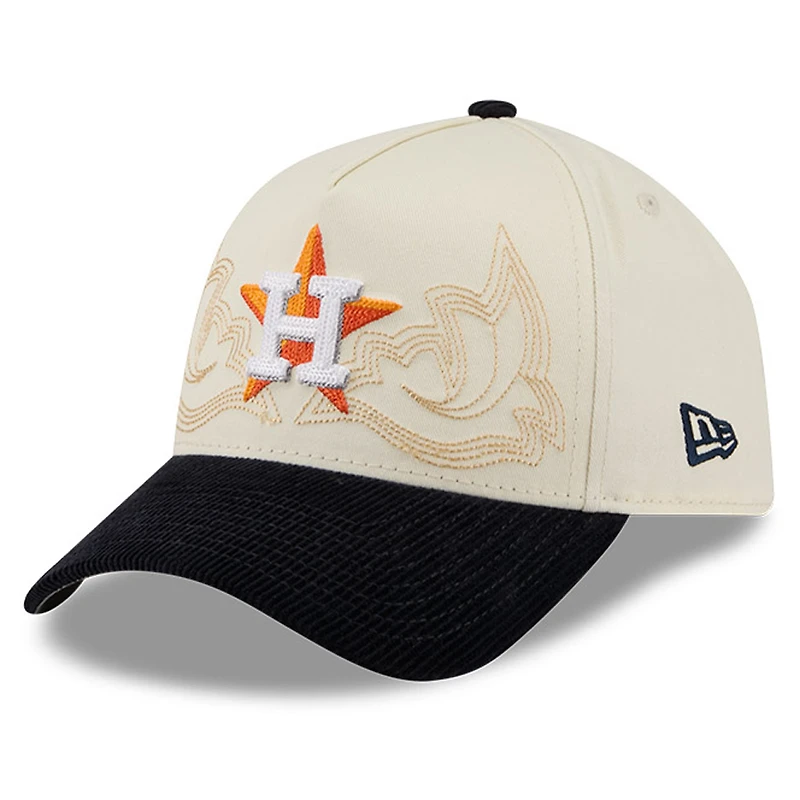 Men's New Era Stone Houston Astros Western Stitch 9FORTY A-Frame Adjustable Hat