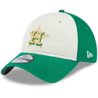 Casquette ajustable New Era blanche et verte Houston Astros 2024 pour la Saint-Patrick (modèle 9TWENTY)