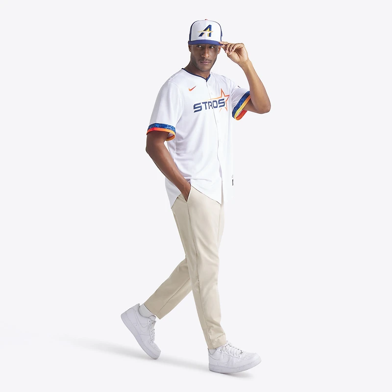 Casquette ajustée New Era 59FIFTY City Connect 2025 des Astros de Houston, blanc/bleu marine