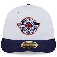 Casquette d'entraînement au bâton New Era 59FIFTY blanche/bleu marine pour homme, Houston Astros 2025 City Connect, profil bas