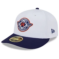 Casquette d'entraînement au bâton New Era 59FIFTY blanche/bleu marine pour homme, Houston Astros 2025 City Connect, profil bas
