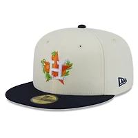 Men's New Era White/Navy Houston Astros Blossom 59FIFTY Fitted Hat