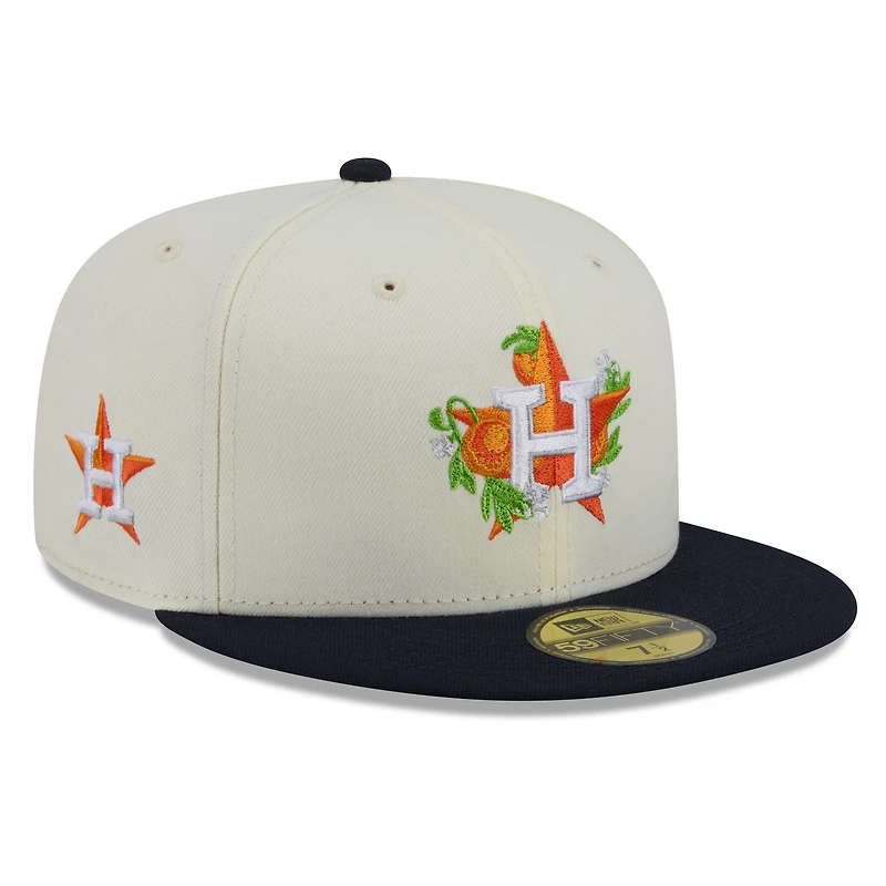 Casquette ajustée New Era 59FIFTY pour homme, blanche et marine, Houston Astros Blossom