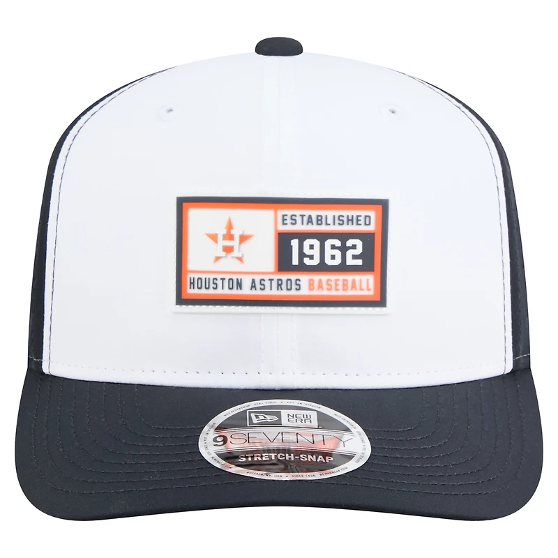 Casquette ajustable 9SEVENTY blanche/bleu marine des Astros de Houston pour homme New Era