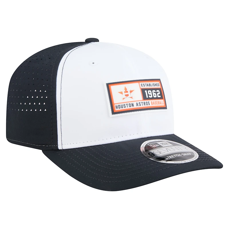 Casquette ajustable 9SEVENTY blanche/bleu marine des Astros de Houston pour homme New Era