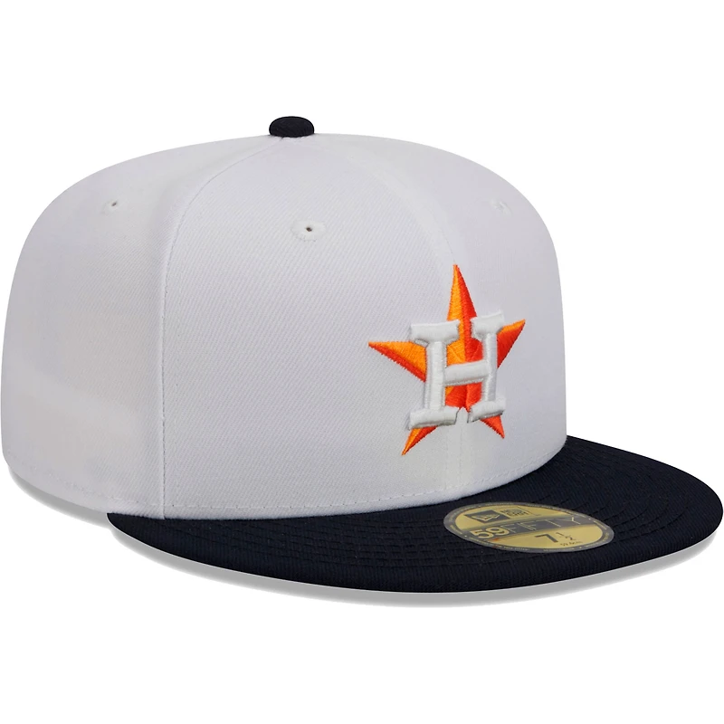 Men's New Era White/Navy Houston Astros Optic 59FIFTY Fitted Hat