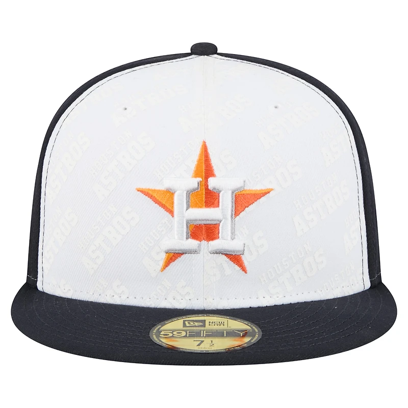 Men's New Era White/Navy Houston Astros Repeat 59FIFTY Fitted Hat