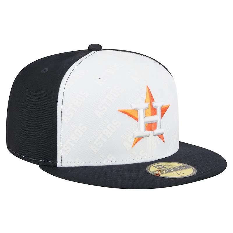 Men's New Era White/Navy Houston Astros Repeat 59FIFTY Fitted Hat