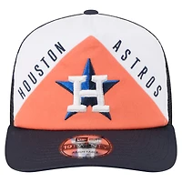 Men's New Era White/Navy Houston Astros Retro Cut 19TWENTY Adjustable Trucker Hat