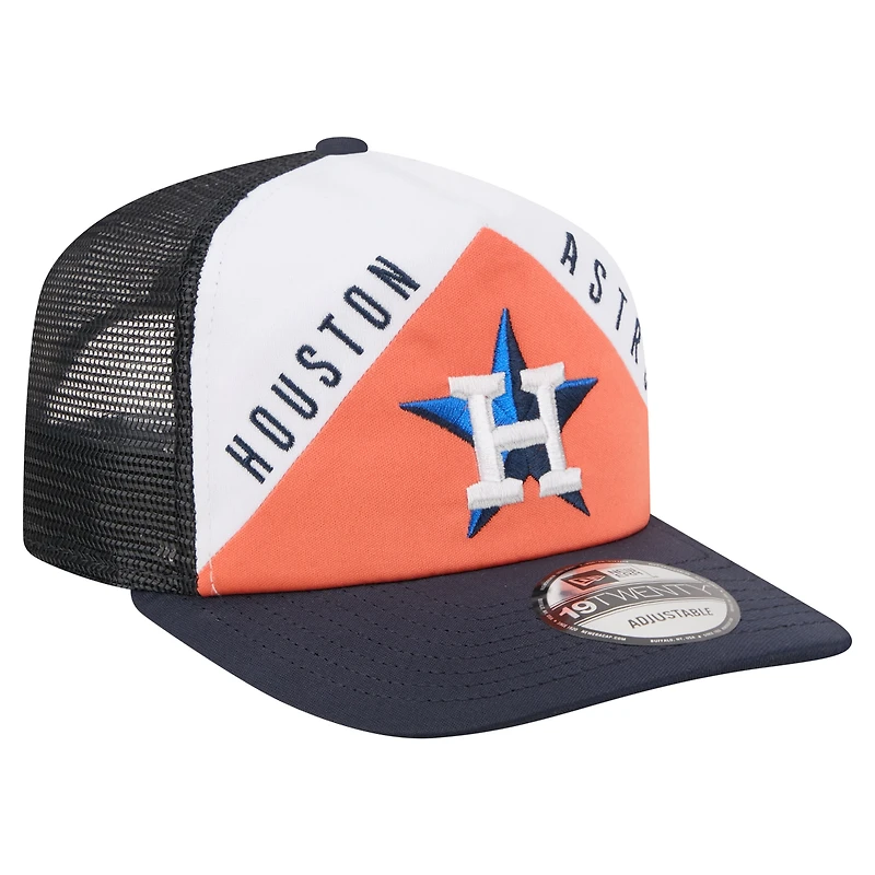 Casquette trucker ajustable New Era blanche et marine Houston Astros, coupe rétro 19TWENTY, pour homme