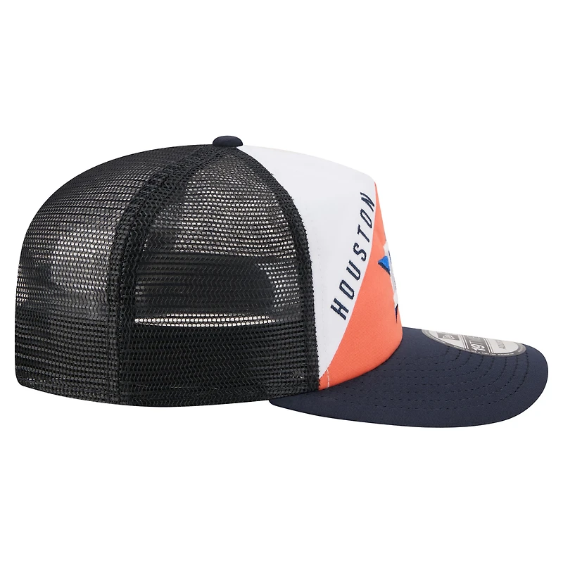 Men's New Era White/Navy Houston Astros Retro Cut 19TWENTY Adjustable Trucker Hat