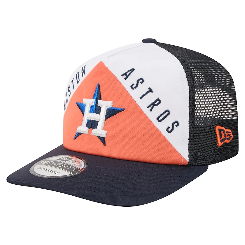 Casquette trucker ajustable New Era blanche et marine Houston Astros, coupe rétro 19TWENTY, pour homme