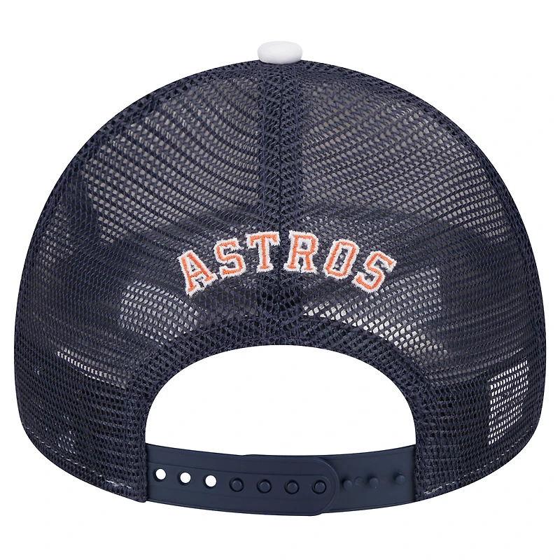 Casquette ajustable 9FORTY Trucker New Era pour hommes, blanc/bleu marine, Houston Astros Spring Training Circle Foam A-Frame